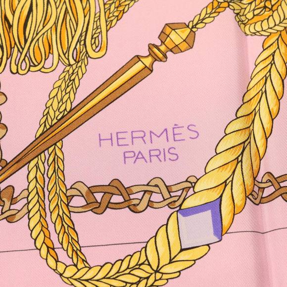 HERMES Carre90 Scarf Silk Pink Auth am2674g - Picture 6 of 9